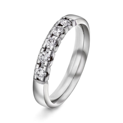 Beta ring i 14 karat hvitt gull med diamant 0,35 ct 3,8 mm, bilde 1 av 4