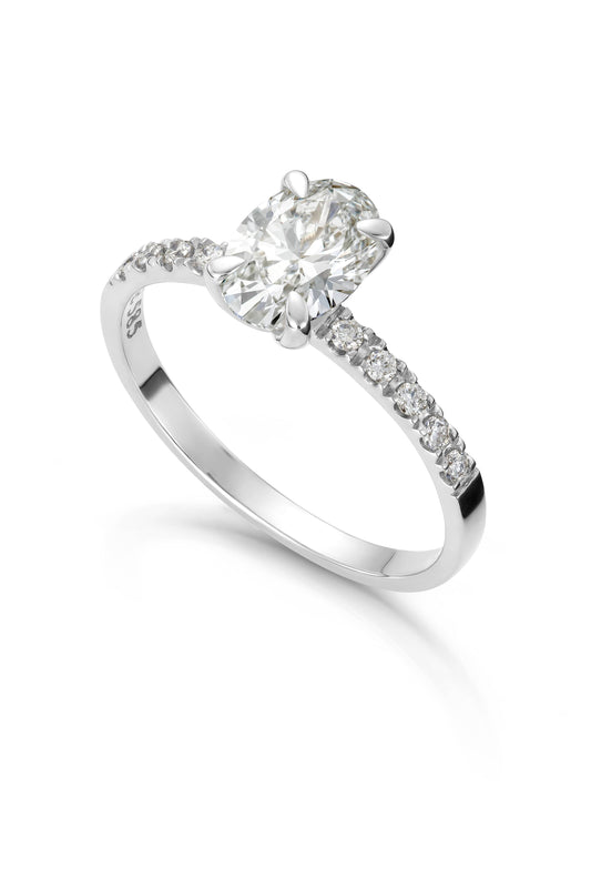 Svolder ring i 585 hvitt gull med lab-diamant 1,12 ct