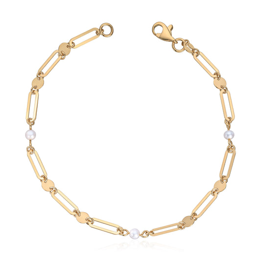 Armbånd i 14K gult gull med ferskvannsperle Artikkelnr: 17037 - Bjerveur.noArmbånd i 14K gult gull med ferskvannsperle Artikkelnr: 17037