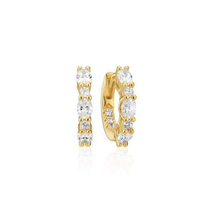 Earrings Ellera Ovale SKU: SJ - E2412 - CZ - YG - Bjerveur.noEarrings Ellera Ovale SKU: SJ - E2412 - CZ - YG