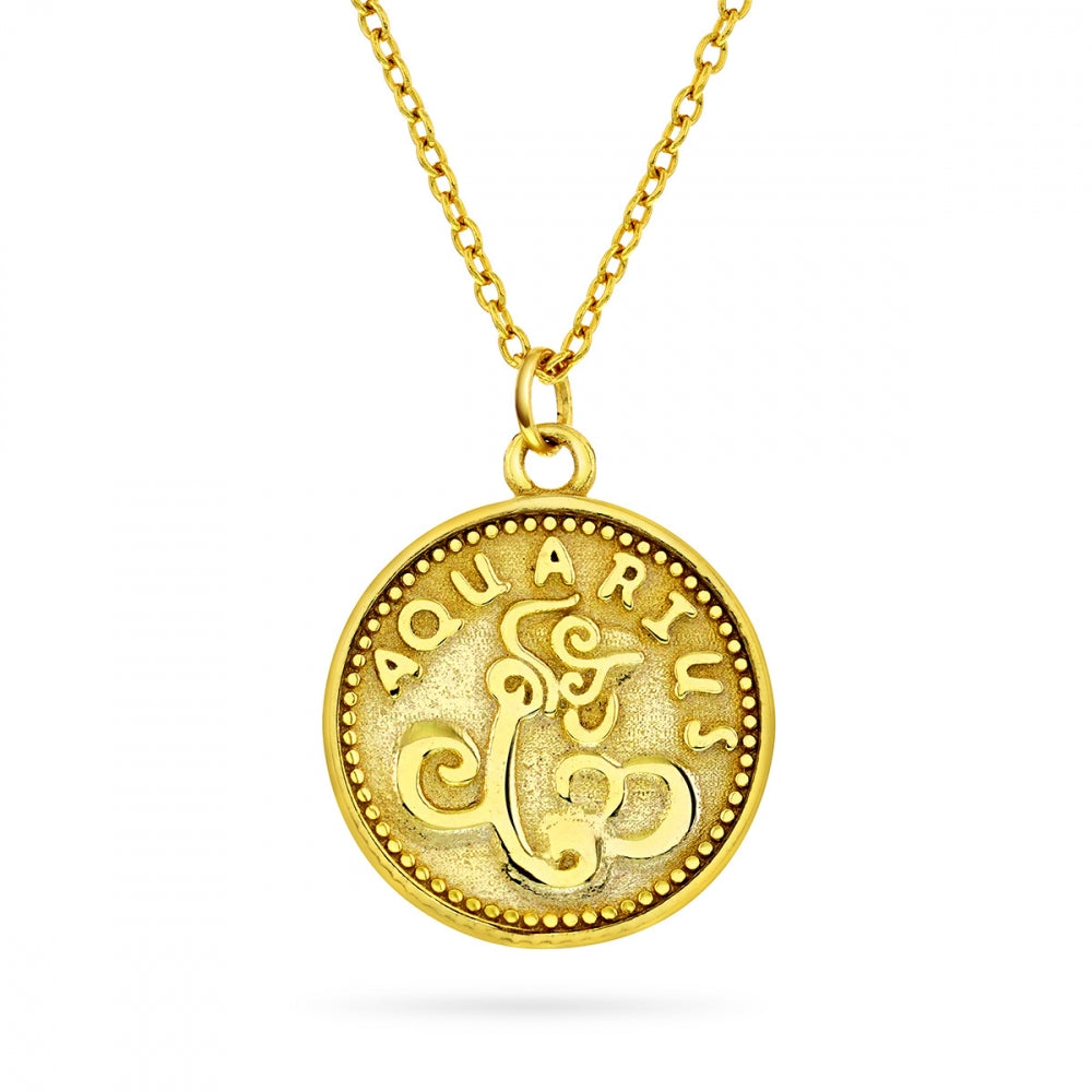 Zodiacs anheng i forgylt sølv, tosidig, 16 mm, bilde 20 av 24