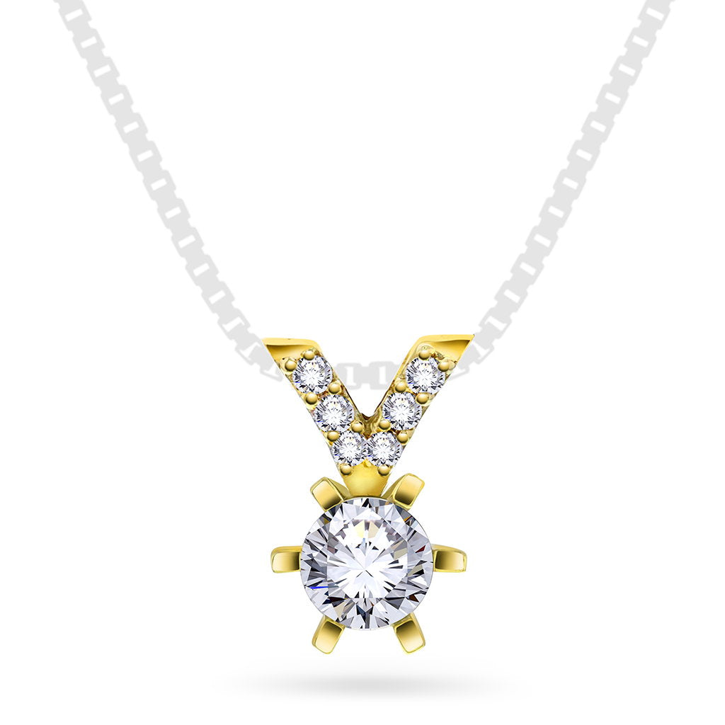 Superstar anheng i 14 karat gult gull med diamant 0,56 ct, bilde 1 av 3