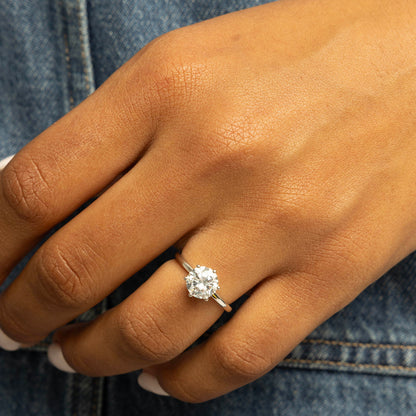 Glow ring i rhodinert sølv med blank zirkonia, 9 mm bred, bilde 2 av 2