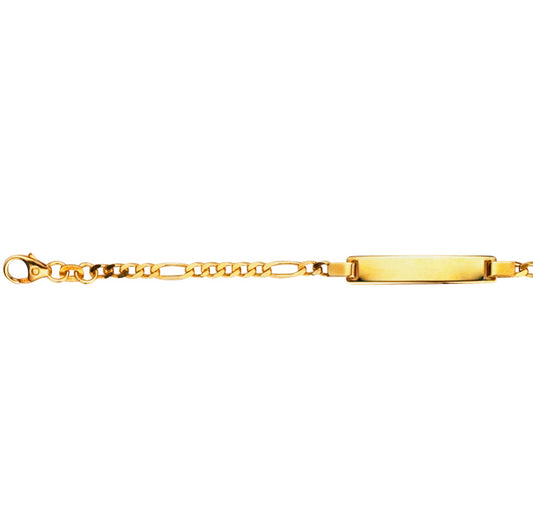 Gullungen armbånd i 585 gult gull, figaro 3,0 mm, 14 cm