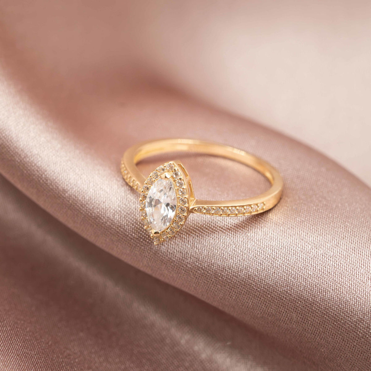 Ring i 14 karat gult gull med zirkonia 11 mm, bilde 3 av 3