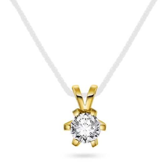 Vida anheng i 14 karat gult gull med diamant 0,50 ct, bilde 1 av 3
