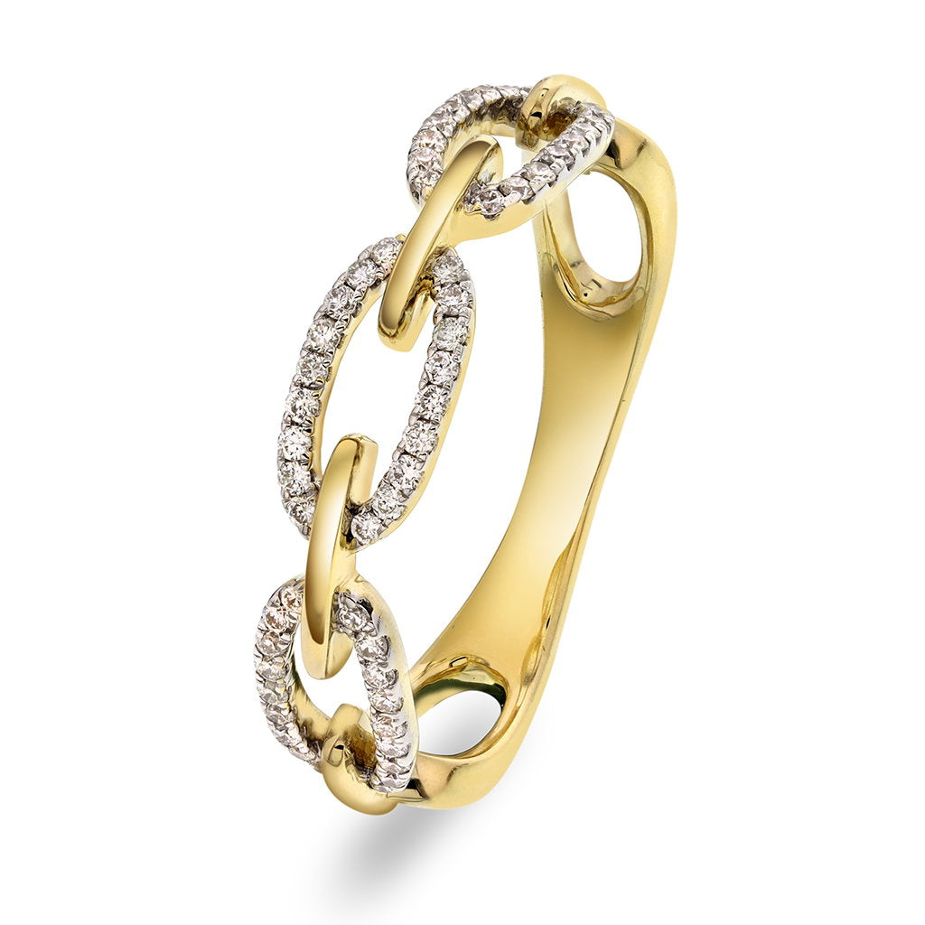Ring i gult gull med diamant 0,20 ct, 2,3 mm bred, bilde 1 av 4