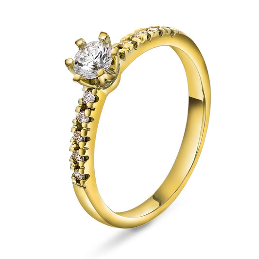 Vida ring i 585 gult gull med diamant 0,40 ct, bilde 1 av 3