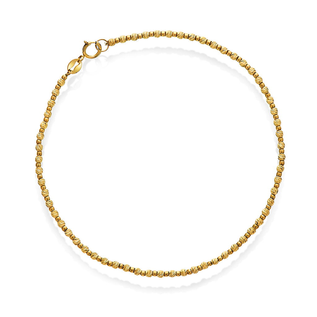 Armbånd i 585 gult gull med gullkuler 1,5 mm, bilde 1 av 4