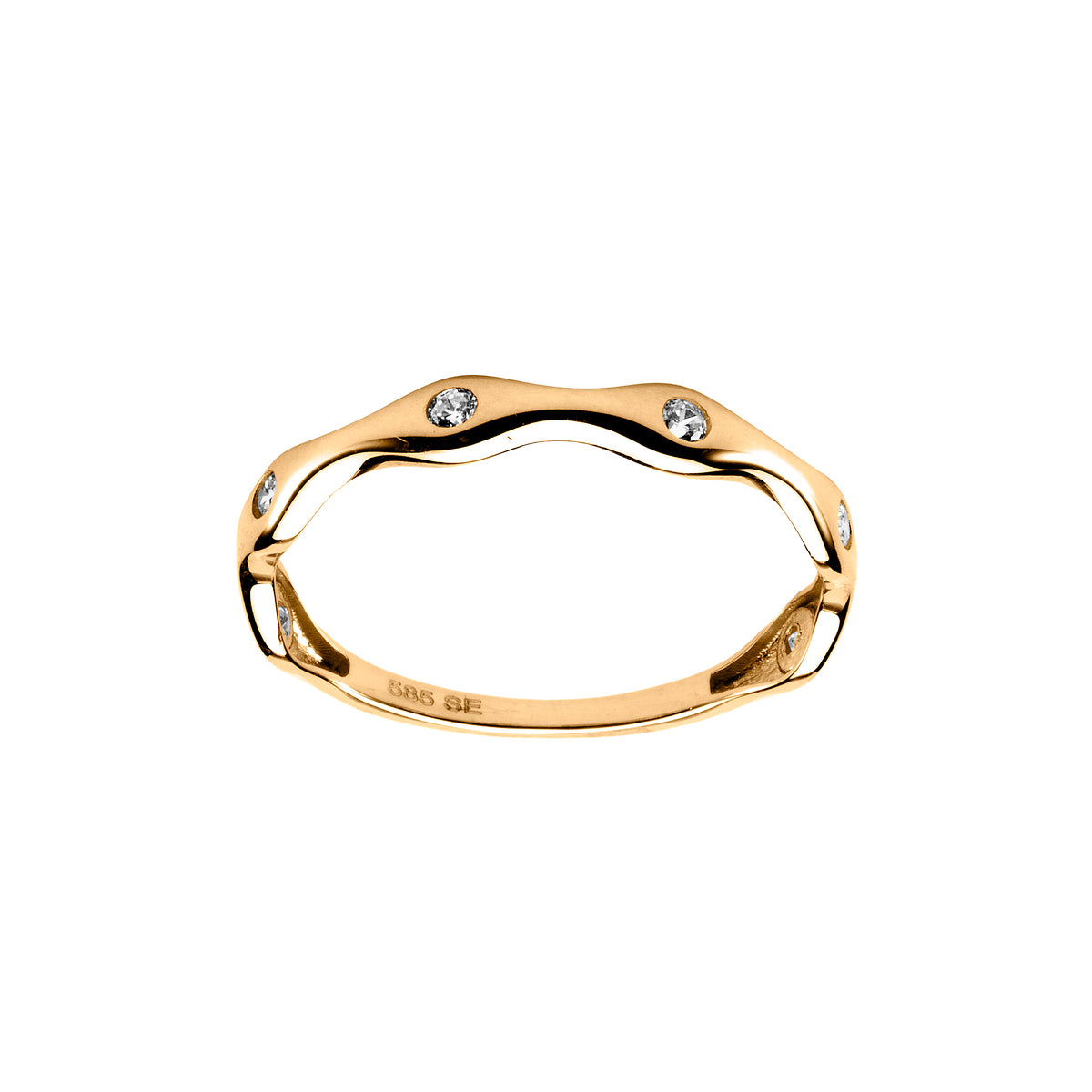 Ring i 585 gult gull med zirkonia 3,3 mm