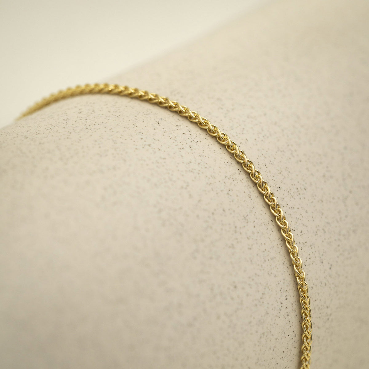 Hvete armbånd i 14 karat gult gull 2,1 mm, 19 cm, bilde 3 av 3