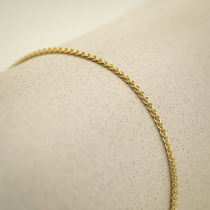 Hvete armbånd i 14 karat gult gull 2,1 mm, 19 cm, bilde 3 av 3