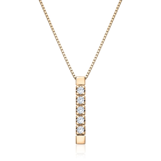 Allianse anheng i 585 gull med 5 diamanter 0,75 ct TW/SI, 2,5 cm, bilde 1 av 2