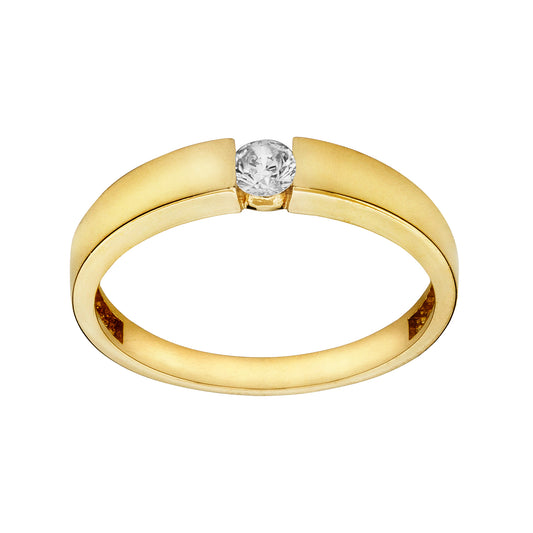 Carmen ring i 585 gult gull med zirkonia 3,5 mm