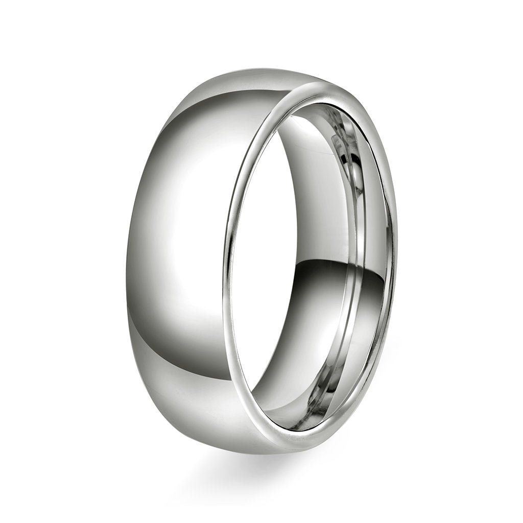 Ring i 14 karat hvitt gull, hvelvet/buet, polert, bilde 5 av 6