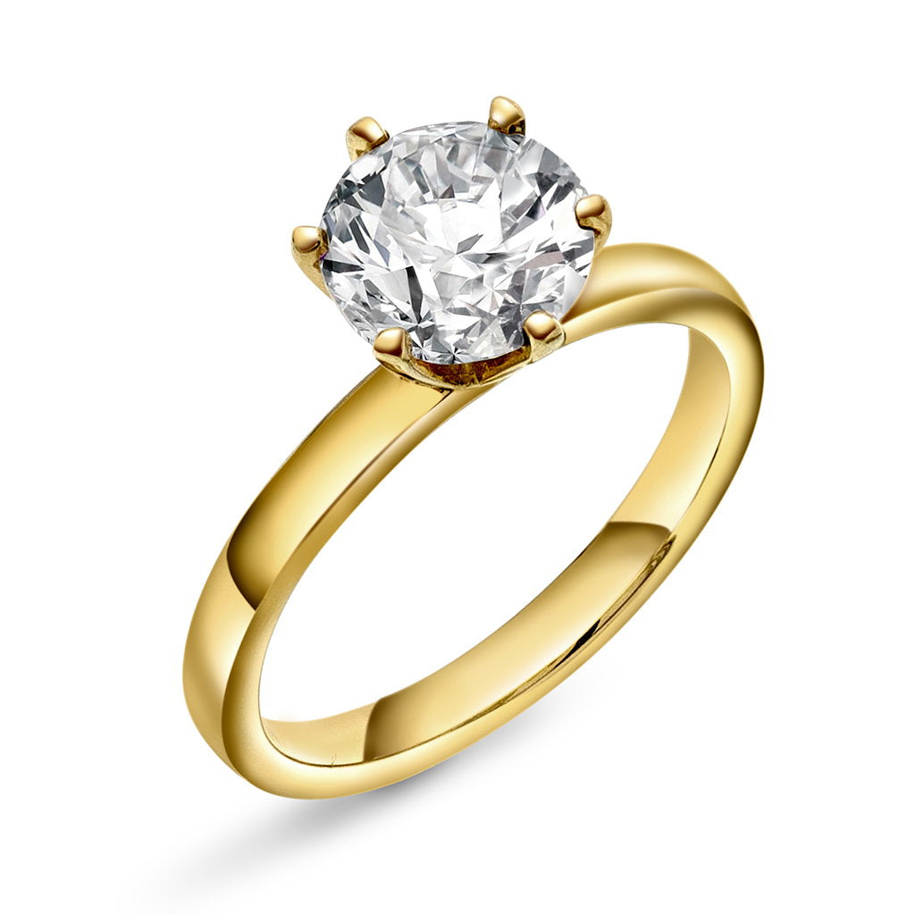 Gems ring i 14 karat gult gull med labdiamant 2,00 ct, bilde 7 av 7