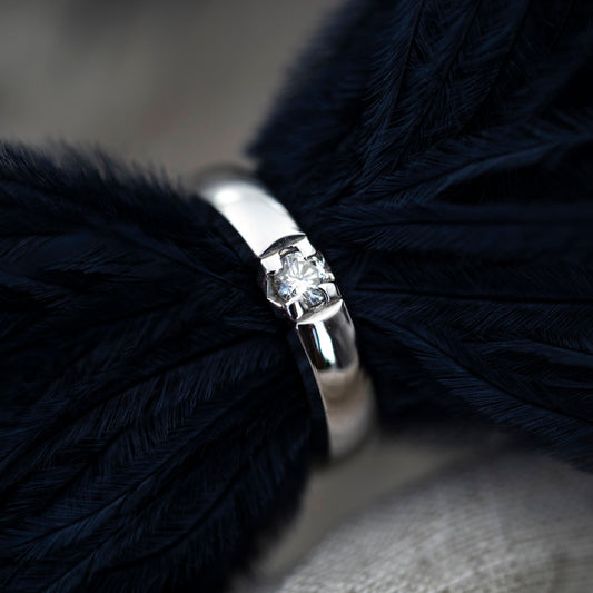 Beta ring i 14 karat hvitt gull med diamant 0,20 ct, bilde 2 av 4