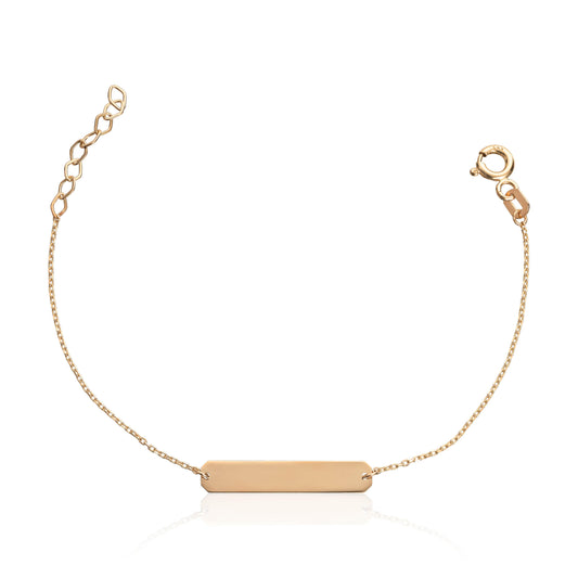Armbånd ID plate 14K gult gull - Bjerveur.no