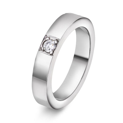 Delta ring i 14 karat hvitt gull med diamant 0,10 ct, bilde 1 av 3
