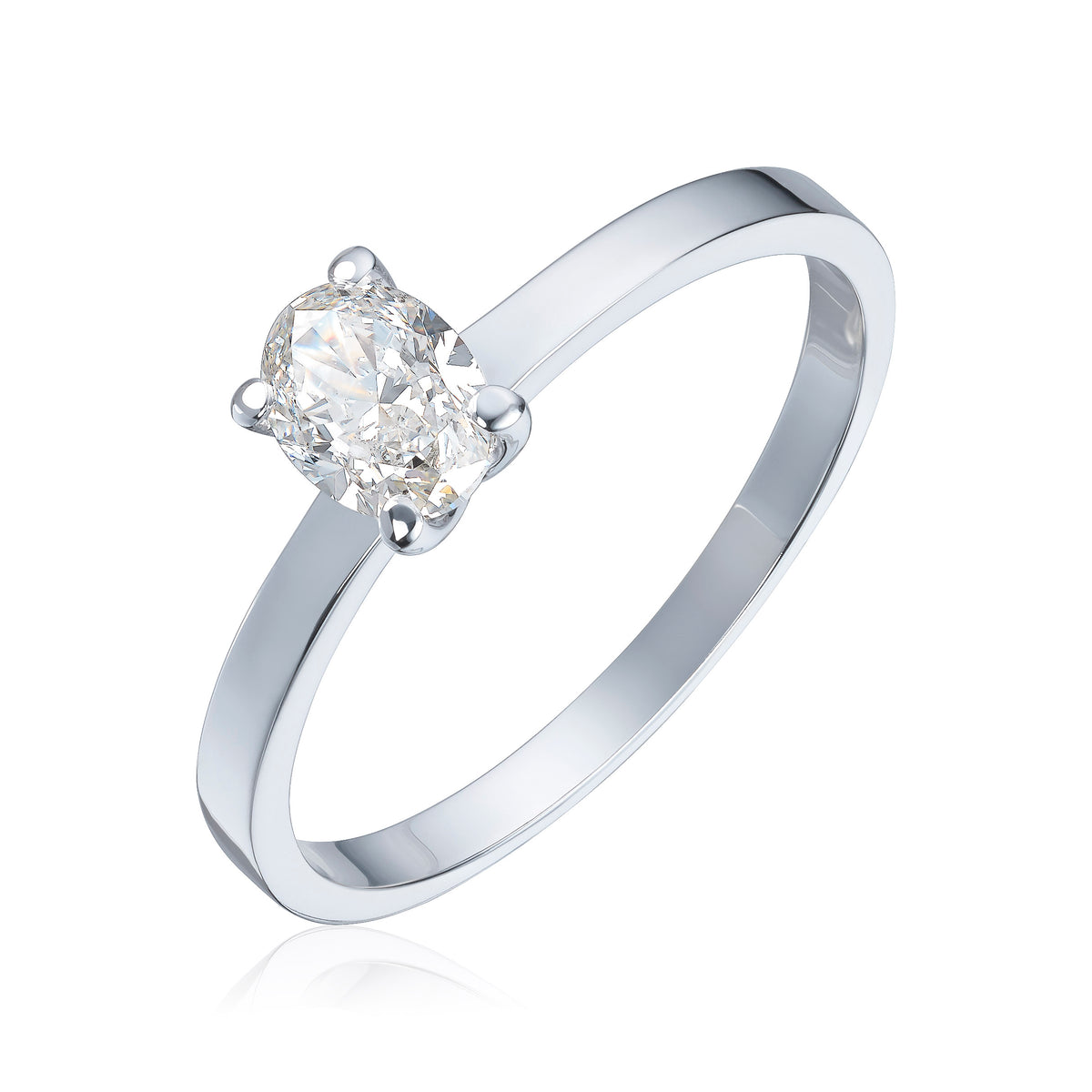 Svolder ring i 585 hvitt gull med laboratoriedyrket diamant 1 ct