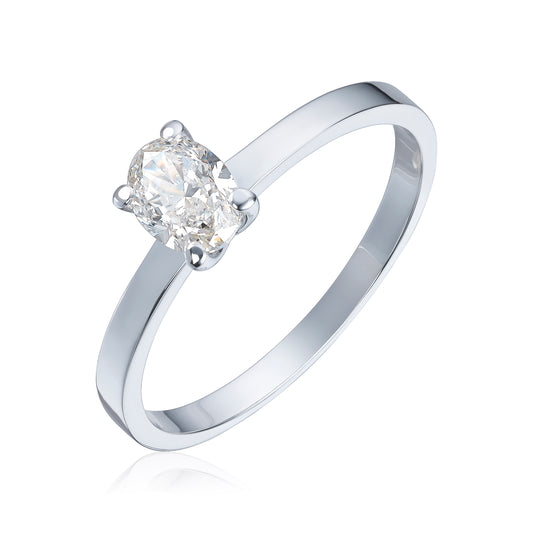Svolder ring i 585 hvitt gull med laboratoriedyrket diamant 1 ct