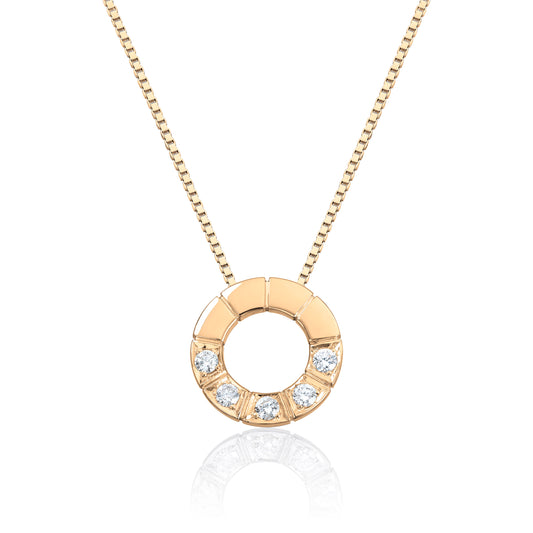 Allianse anheng i 585 gull med 5 diamanter 0,35 ct, bilde 1 av 2
