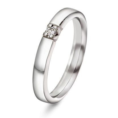 Beta ring i 14 karat hvitt gull med diamant 0,05 ct, bilde 1 av 3