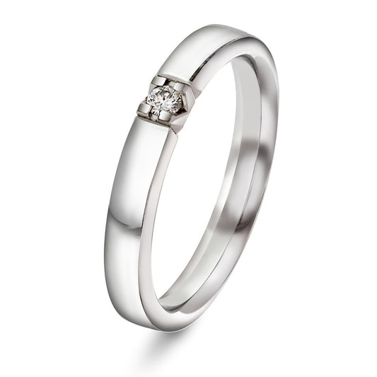 Beta alliansering i 14 karat hvitt gull med diamant 0,05 ct TWSI, bilde 1 av 3