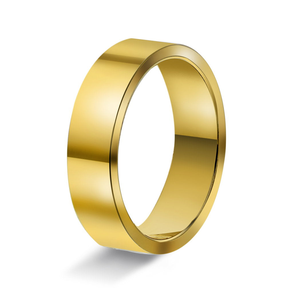 Ring i 14 karat gult gull, innvendig rektangulær, bilde 4 av 6