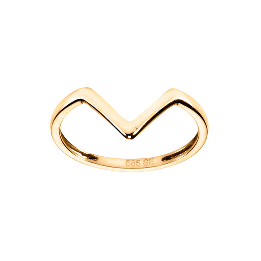 Carmen ring i 585 gult gull, V-modell 2 mm