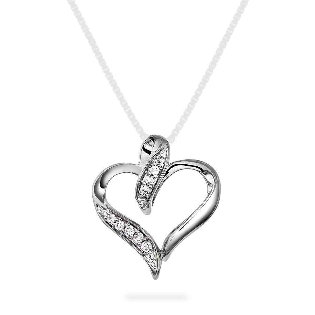 Anheng i hvitt gull med 8 diamanter 0,05 ct, bilde 1 av 2