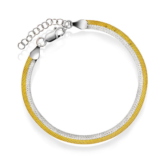 Armbånd i 925 sølv, rhodinert og forgylt, 4,3 mm, 16 cm, bilde 1 av 2