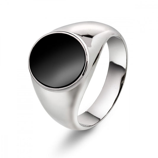 64514 - Ring sølv onyx