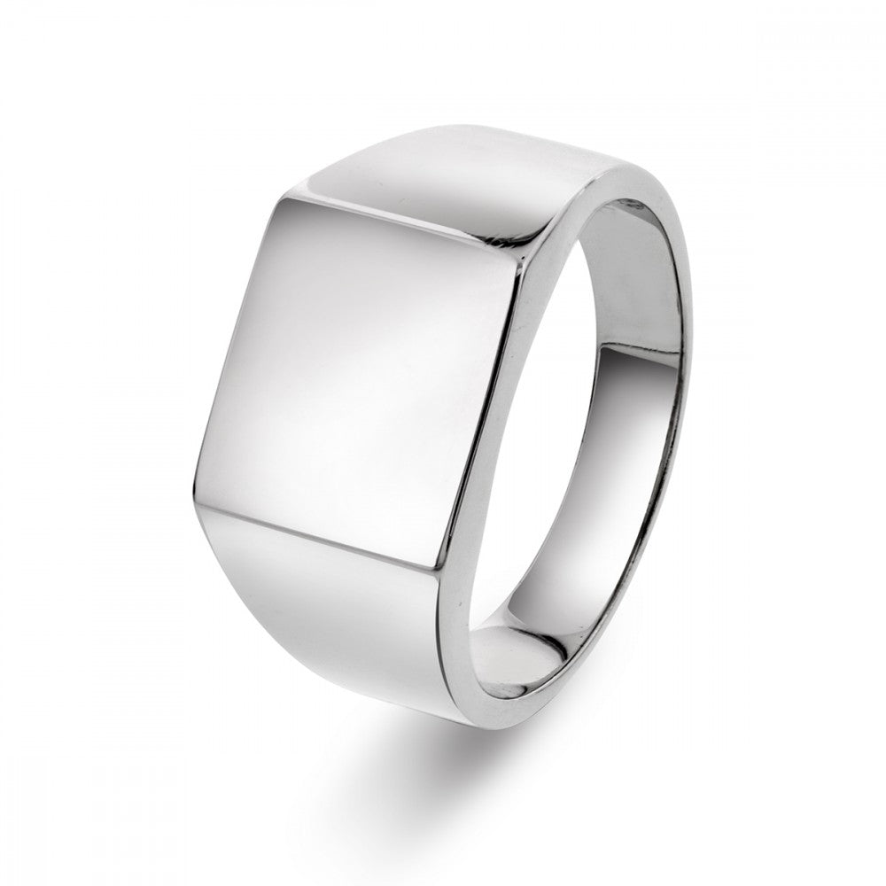 Ring i sølv, kvadratisk signetring, str. 54-66, bilde 1 av 2