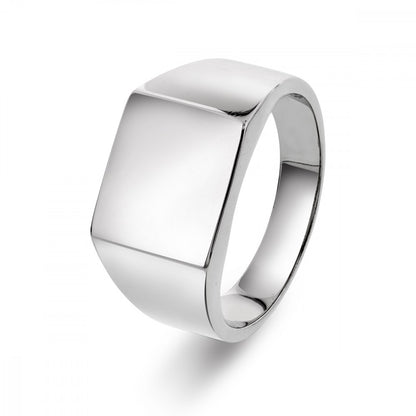Ring i sølv, kvadratisk signetring, str. 54-66, bilde 1 av 2