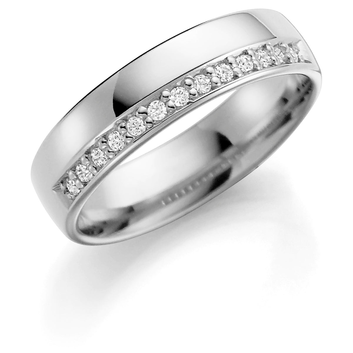 Ring med diamant 0,13 ct, 5 mm bred, bilde 1 av 5