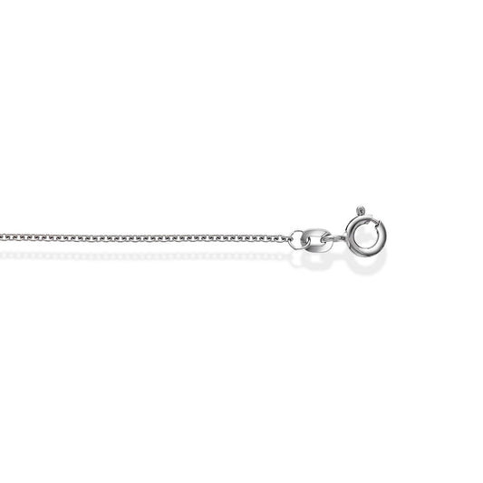 Halskjede i 585 hvitt gull, rund anker 1,3 mm, 36 cm