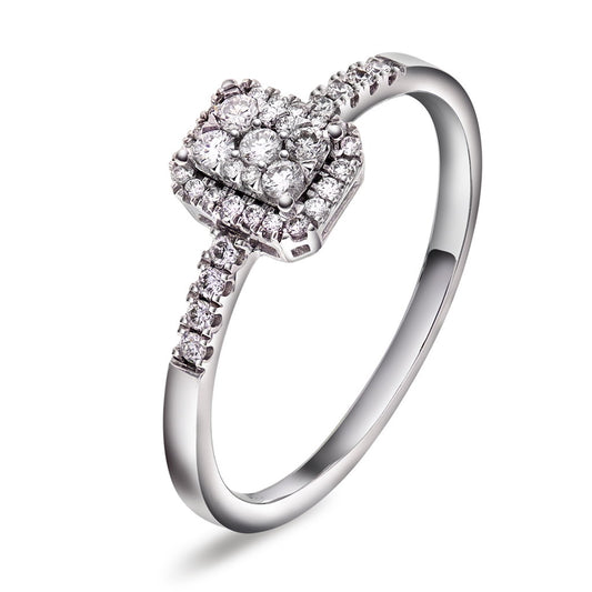 Ring i 585 hvitt gull med 37 diamanter 0,33 ct, bilde 1 av 4