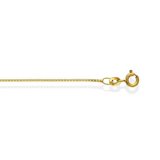 Halskjede i 585 gult gull veneziansk 1 mm, 40 cm