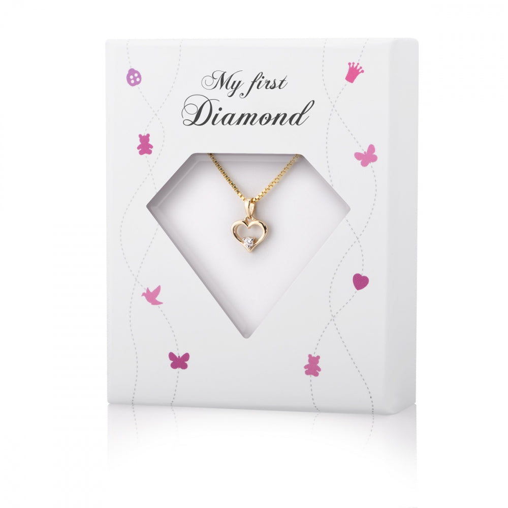 Min Første Diamant anheng med diamant 0,02 ct, hjerte 8 mm, bilde 2 av 2