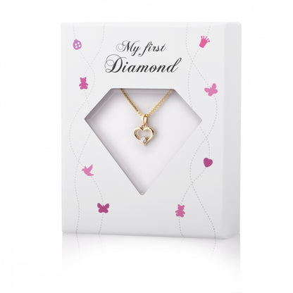 Min Første Diamant anheng med diamant 0,02 ct, hjerte 8 mm, bilde 2 av 2