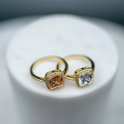 Grace ring i forgylt sølv med zirkonia, 11 mm bred, bilde 4 av 4