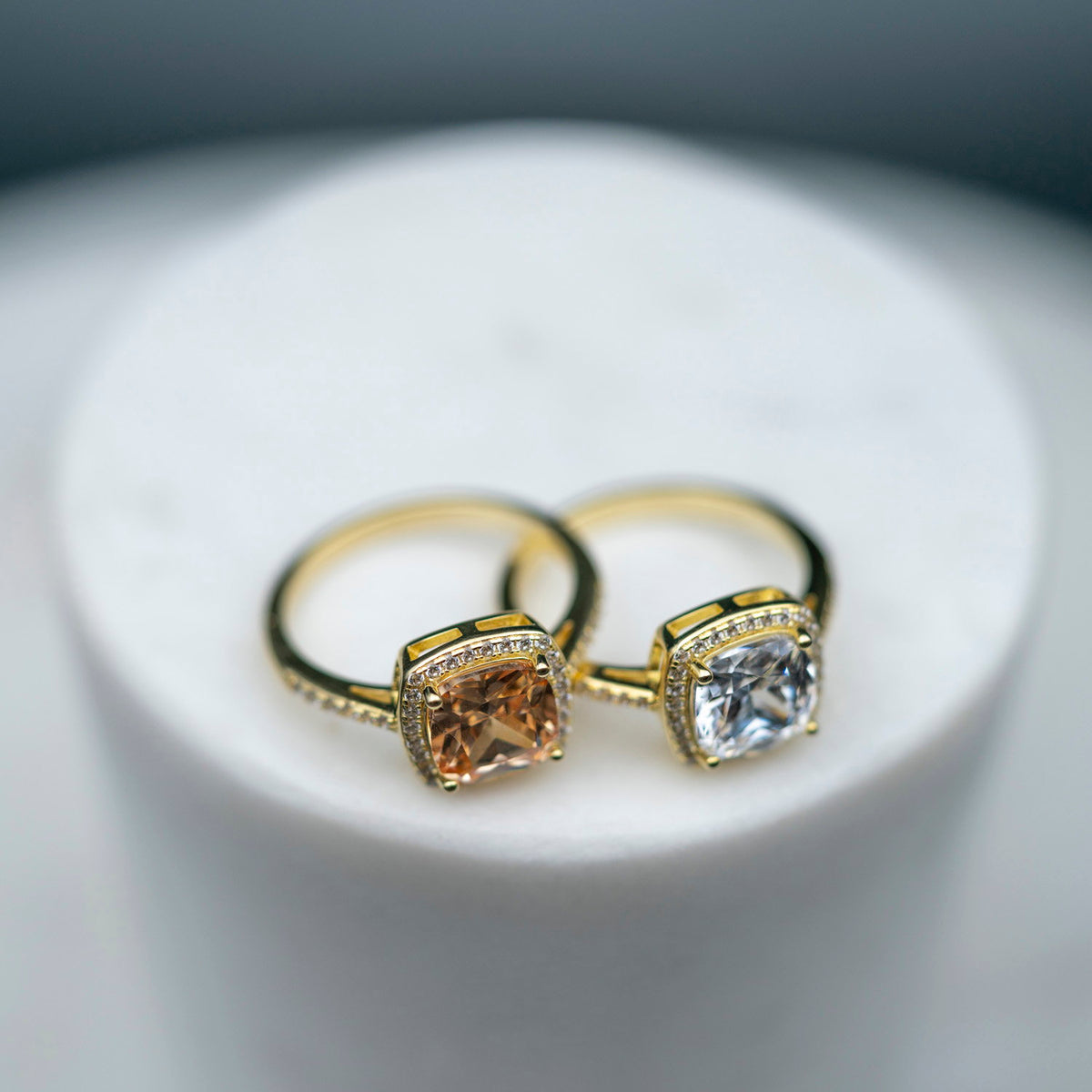 Glow ring i forgylt sølv med zirkonia, bredde 11 mm, bilde 4 av 4