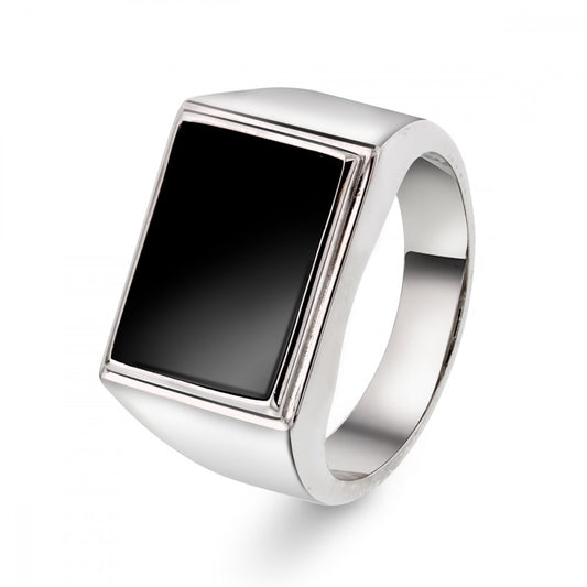64513 - Ring onyx sølv