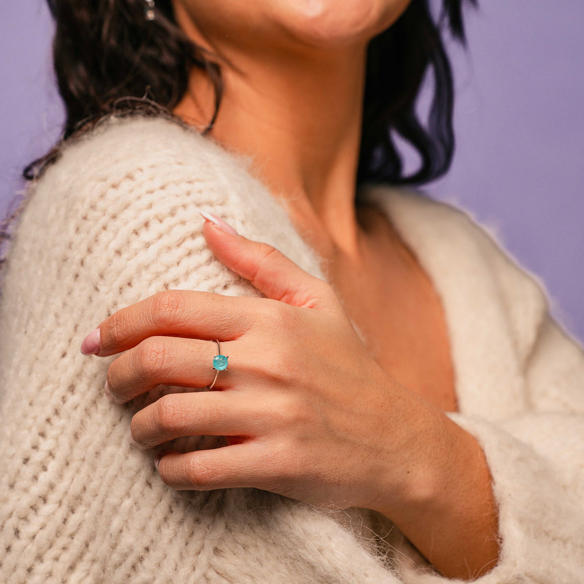 Glow Moana ring i 925 sølv med blå zirkonia, bilde 2 av 3