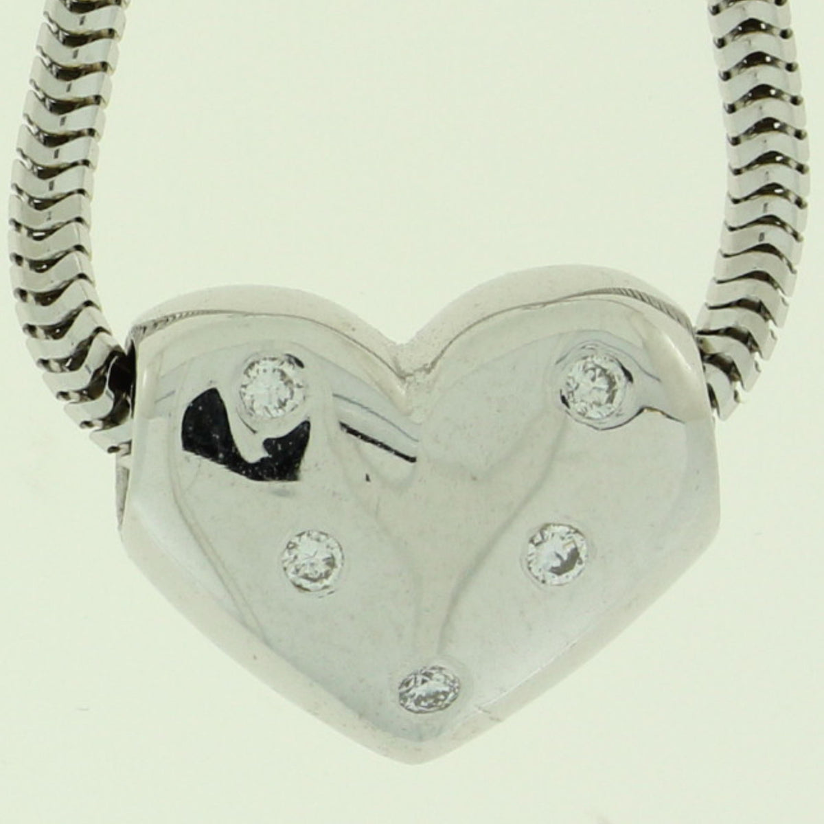 Visholm Design anheng i 585 hvitt gull med diamant 0,05 ct