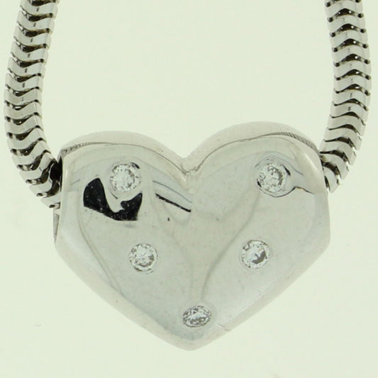 Visholm Design anheng i 585 hvitt gull med diamant 0,05 ct