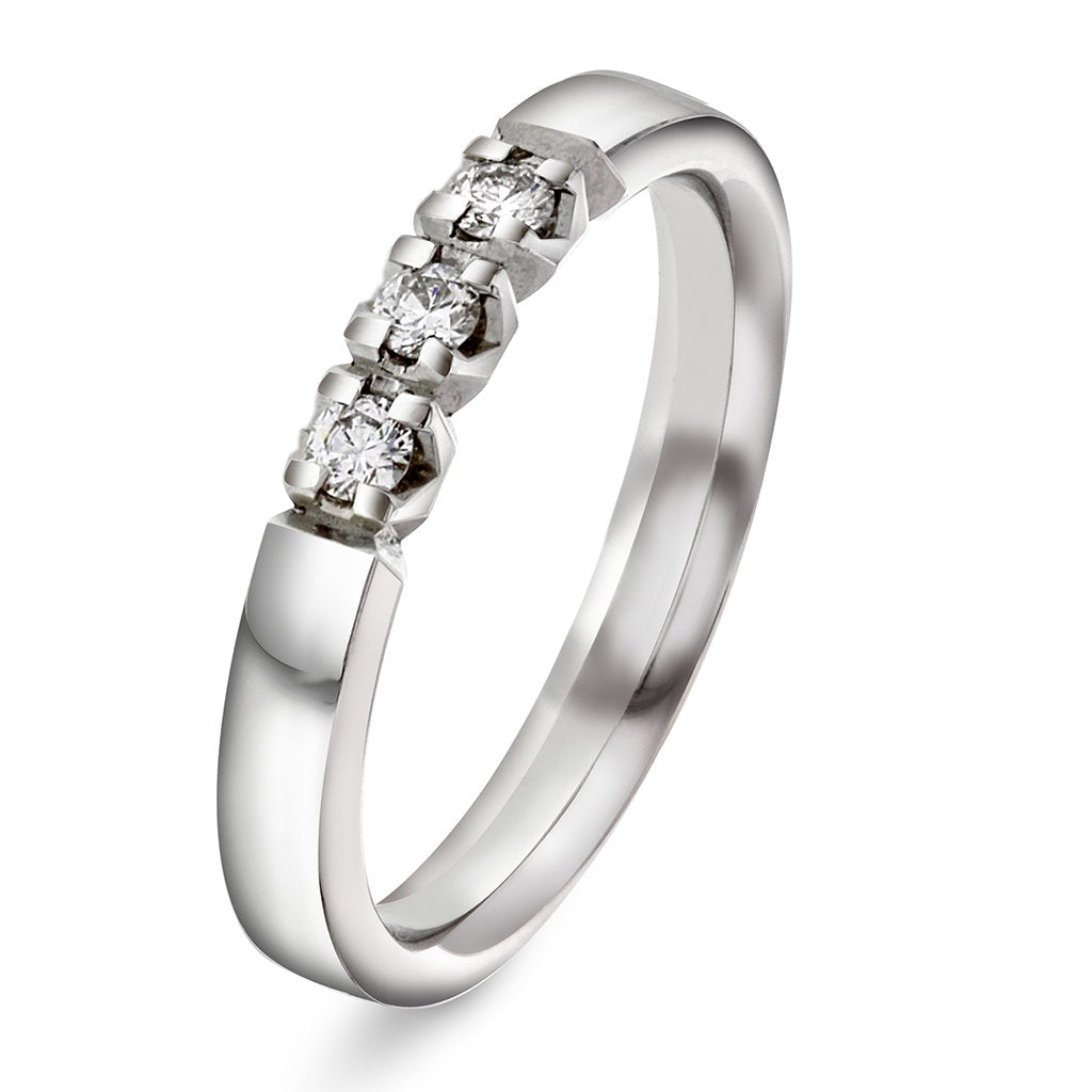 Beta ring i 14 karat hvitt gull med diamant, 3,4 mm, bilde 1 av 4