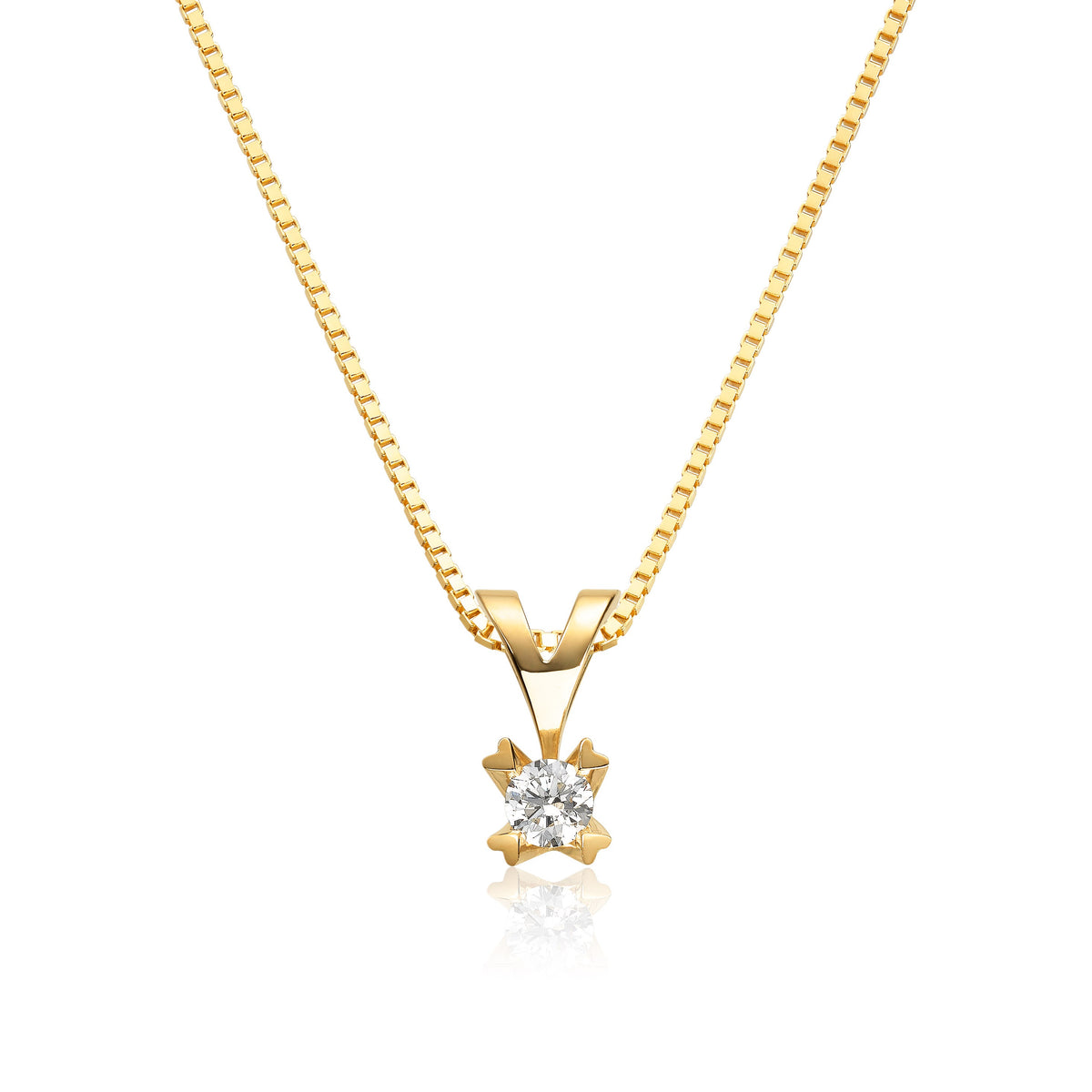 Svolder anheng i 585 gull med diamant 0,05 ct P1, bilde 1 av 2