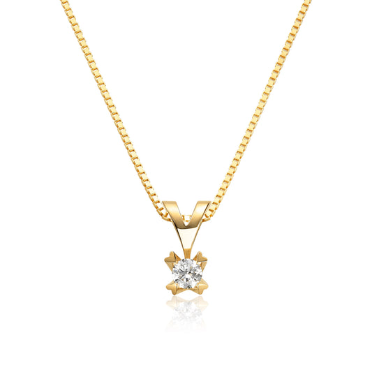 Svolder anheng i 585 gull med diamant 0,2 ct SI, bilde 1 av 2